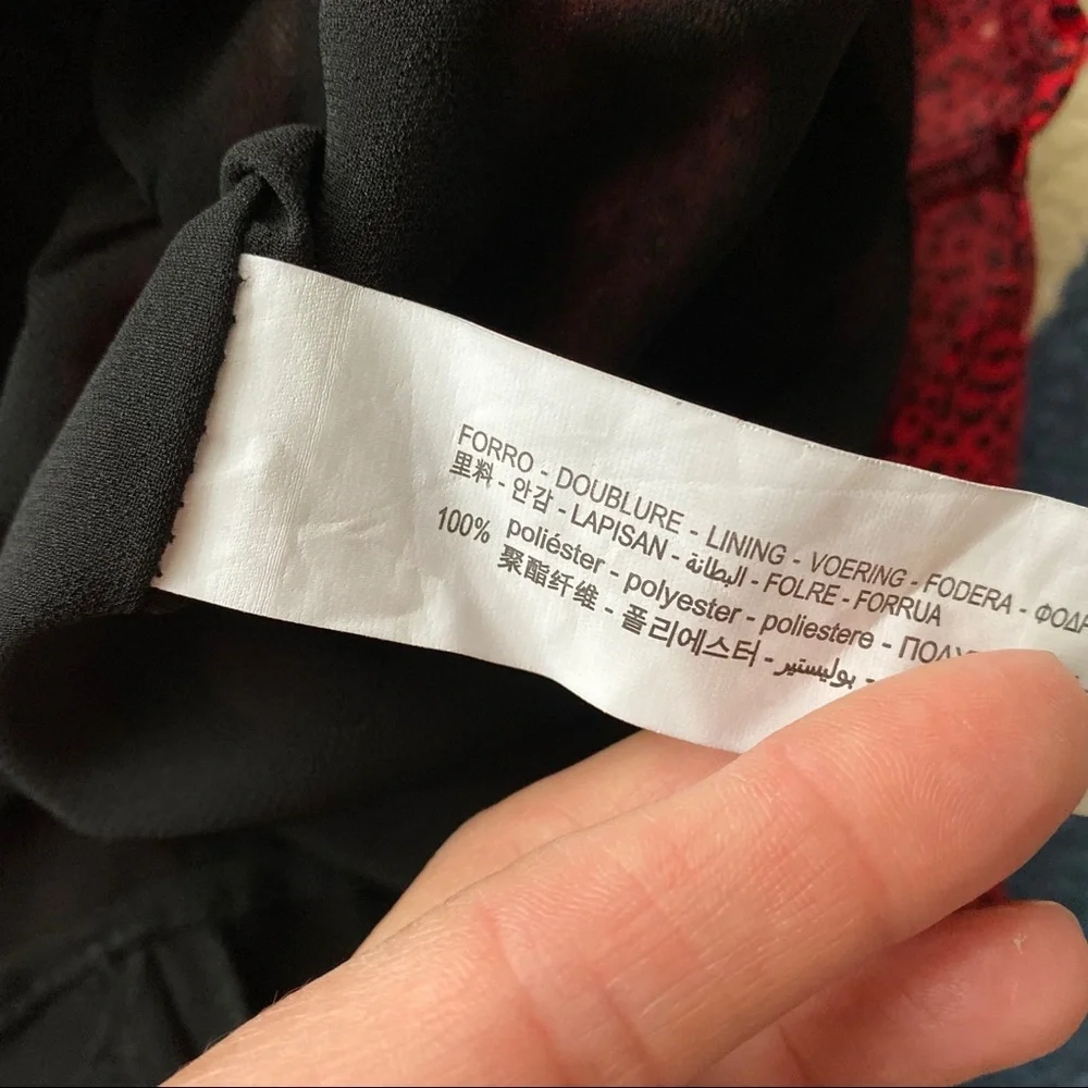 ❤️ ZARA RED BLACK ANIMAL PRINT LING SLEEVE FIT & FLARE MINI DRESS! - Picture 12 of 12